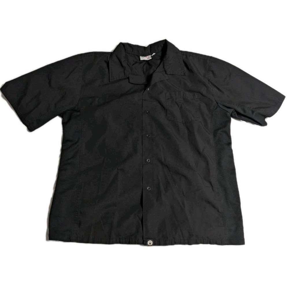 Chef Works Black Short Sleeve Chef Coat‎ Kitchen Uniform Mens XL